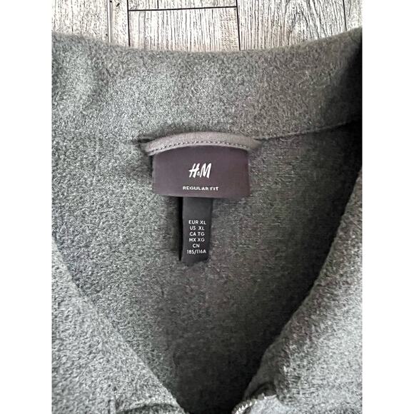 H&M Mens Gray Knit Felted Regular Fit Full Zip Normcore Chore Jacket Size XL - Picture 9 of 9